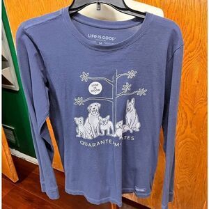 EUC Life Is Good “Quaranteam-mates” Long Sleeved Crusher T-Shirt Size M #YC29